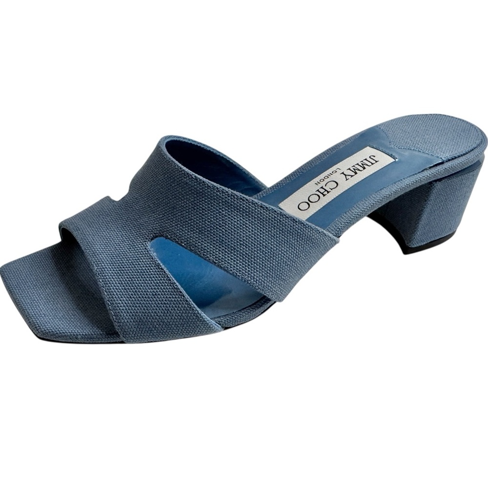 Jimmy Choo Ellison Mule 45 Denim Sandals. Size 36 1/2